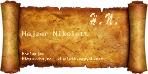 Hajzer Nikolett névjegykártya