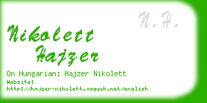 nikolett hajzer business card